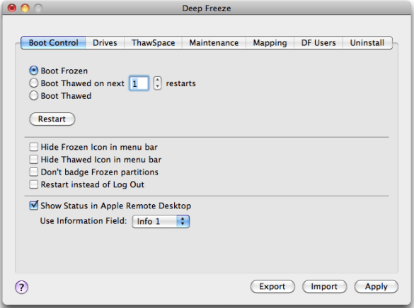 maintaining security patches with deep freeze mac
